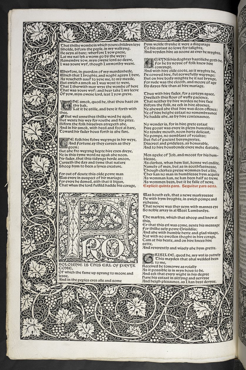 Le Opere di Geoffrey Chaucer ora nuovamente stampate con immagini disegnate da Sir Edward Burne-Jones da Edward Coley Burne-Jones