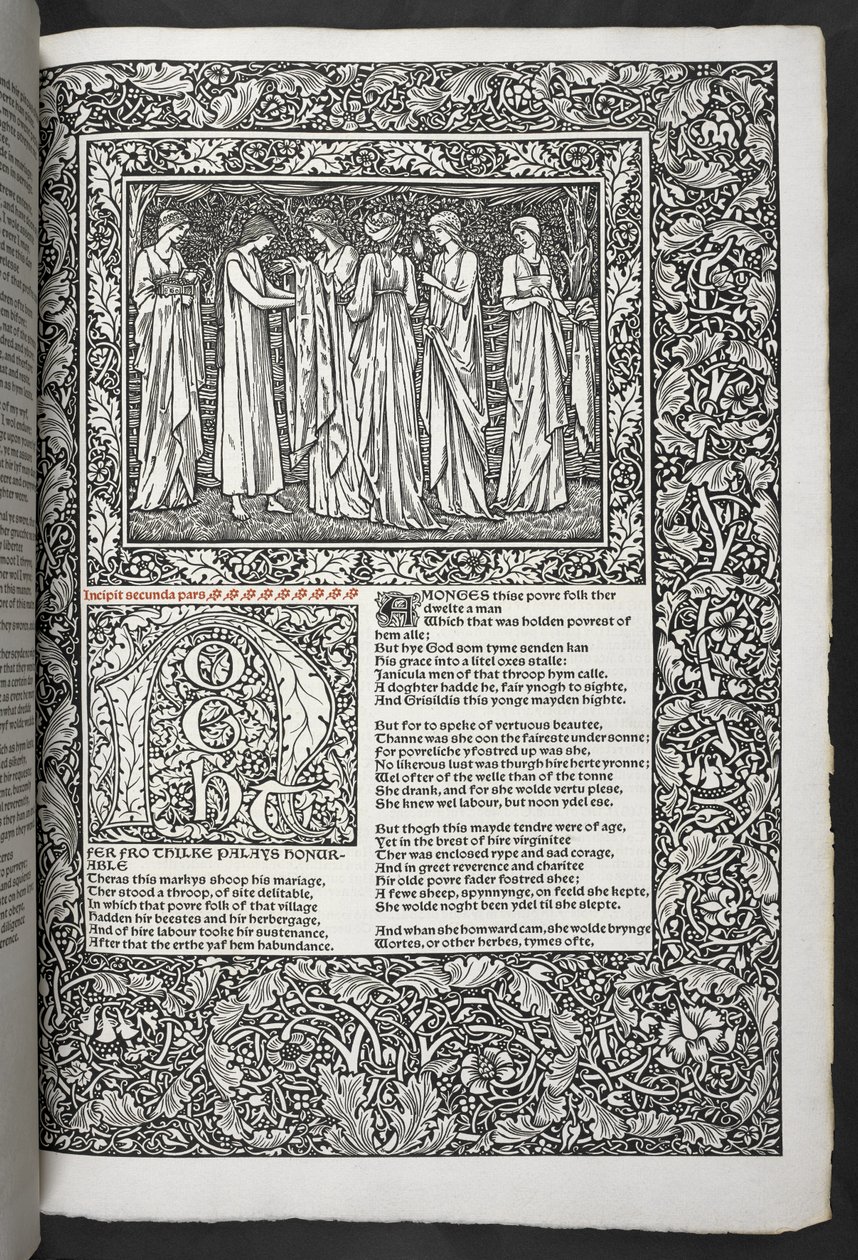 Le Opere di Geoffrey Chaucer ora nuovamente stampate con immagini disegnate da Sir Edward Burne-Jones da Edward Coley Burne Jones
