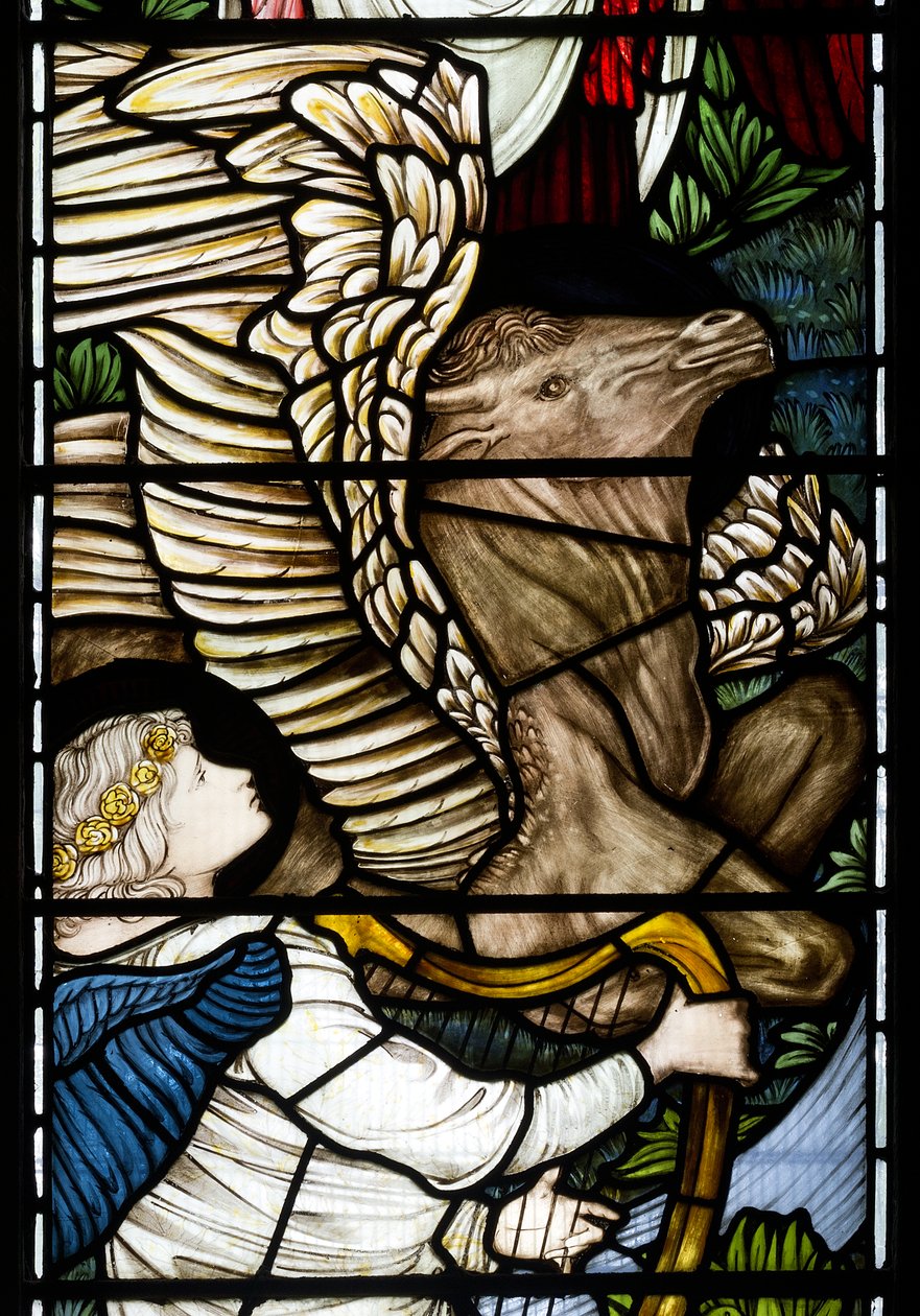 Angelo e toro (dettaglio), Fiumi del Paradiso, 1875 da Edward Burne Jones