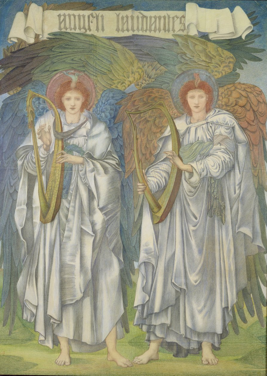 Angeli Laudantes, c.1887 (disegno per una finestra nella Cattedrale di Salisbury, anche per arazzi) da Edward Burne Jones