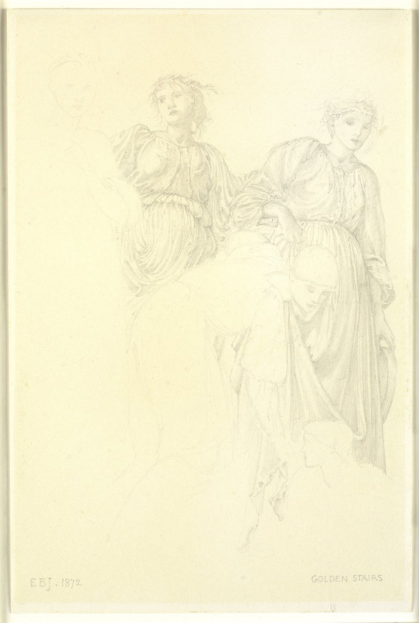Gruppo di donne, Studio preliminare per il dipinto, Le Scale Dorate da Edward Coley Burne Jones