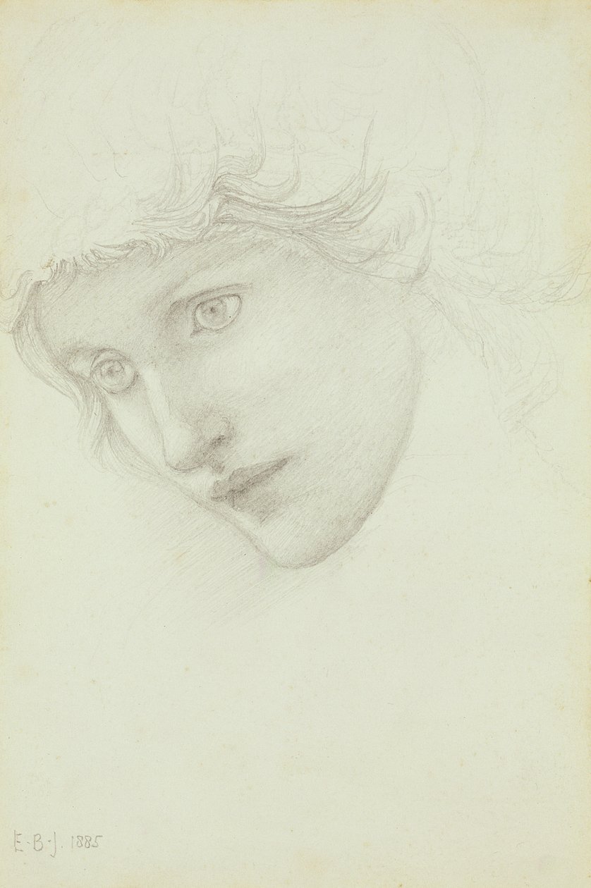 Studio per la Testa di una Sirena da Edward Burne Jones