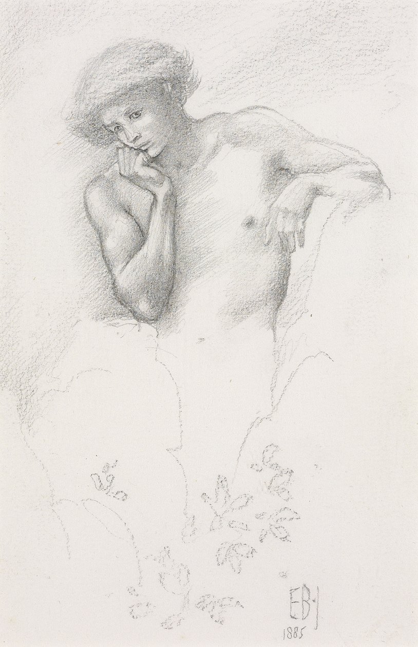 Studio di una fata della collina per "Arthur in Avalon", 1885 da Edward Burne Jones