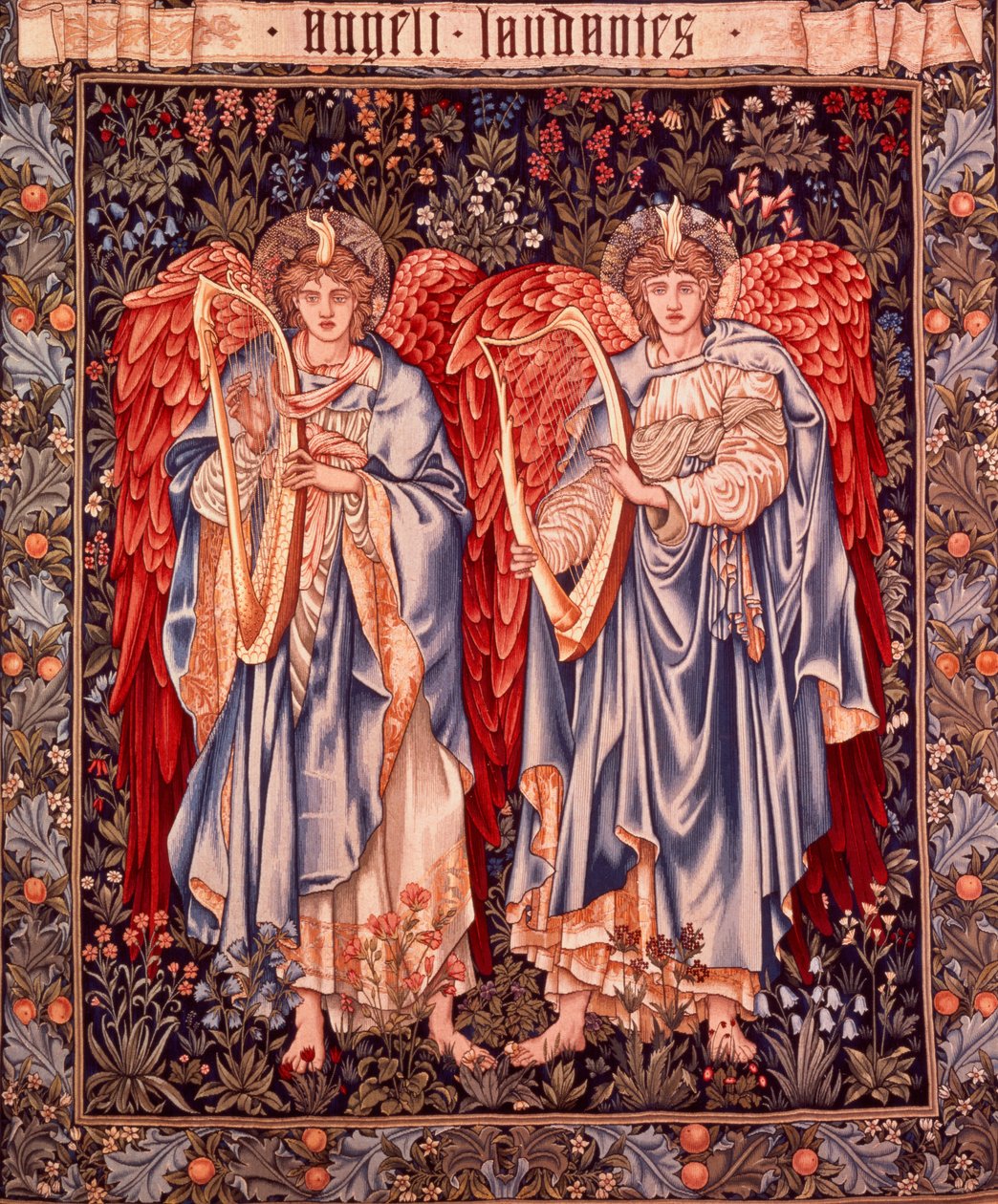 Angeli Laudantes, arazzo disegnato da Henry Dearle con figure di Edward Burne-Jones originariamente disegnate nel 1877/78, tessuto a Merton Abbey nel 1894 da Morris e Co. da Edward Coley and Dearle John Henry Burne Jones 