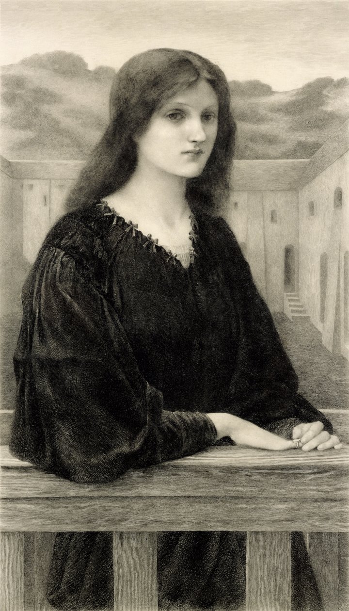 Vespertina Quies, inciso da Emile Boilvin (1845-99) pub. da Arthur Tooth & Sons, 1897 da Edward Coley after Burne Jones