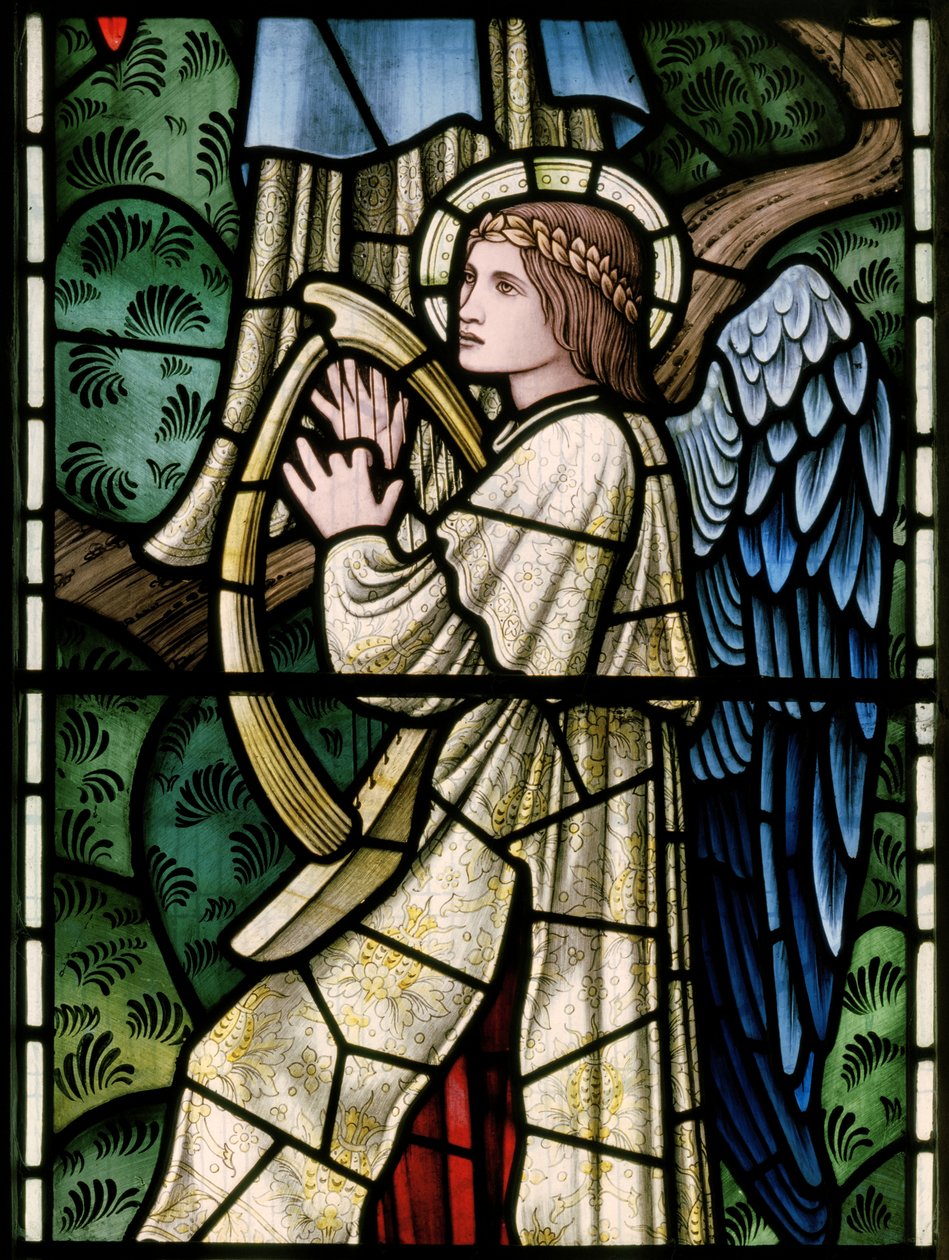 Angeli del Paradiso, musicisti angelici (dettaglio) da Edward Coley and Dearle Burne Jones