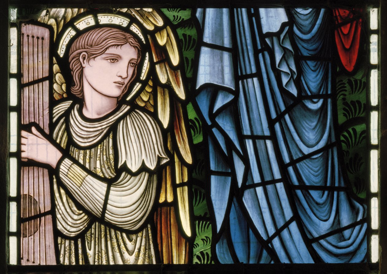 Angeli del Paradiso, musicisti angelici (dettaglio) da Edward Coley and Dearle Burne Jones