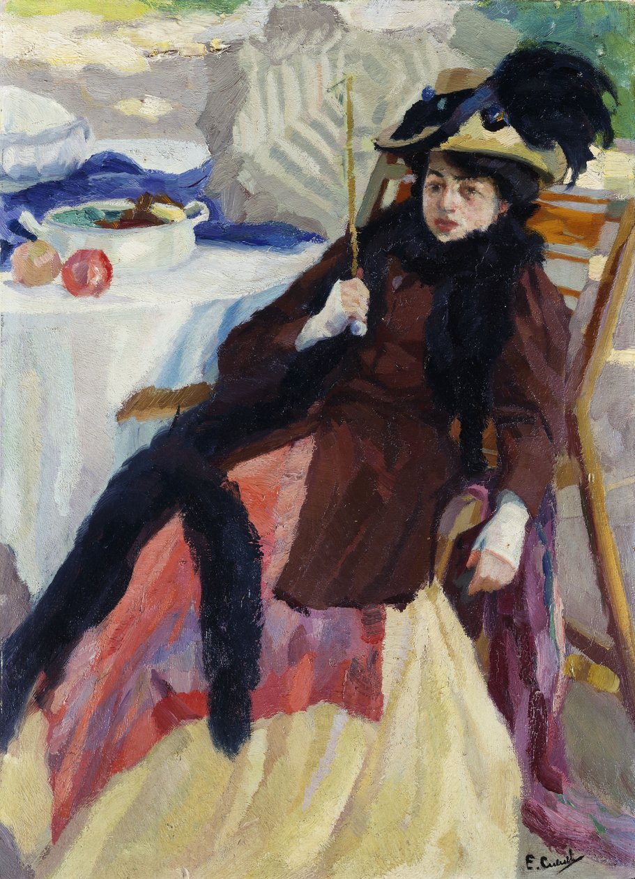 Signora con ombrellino da Edward Cucuel