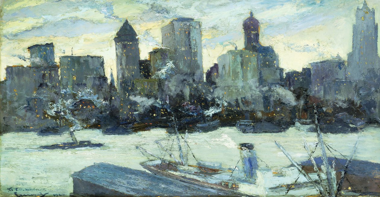 Il porto di New York in inverno da Edward Cucuel