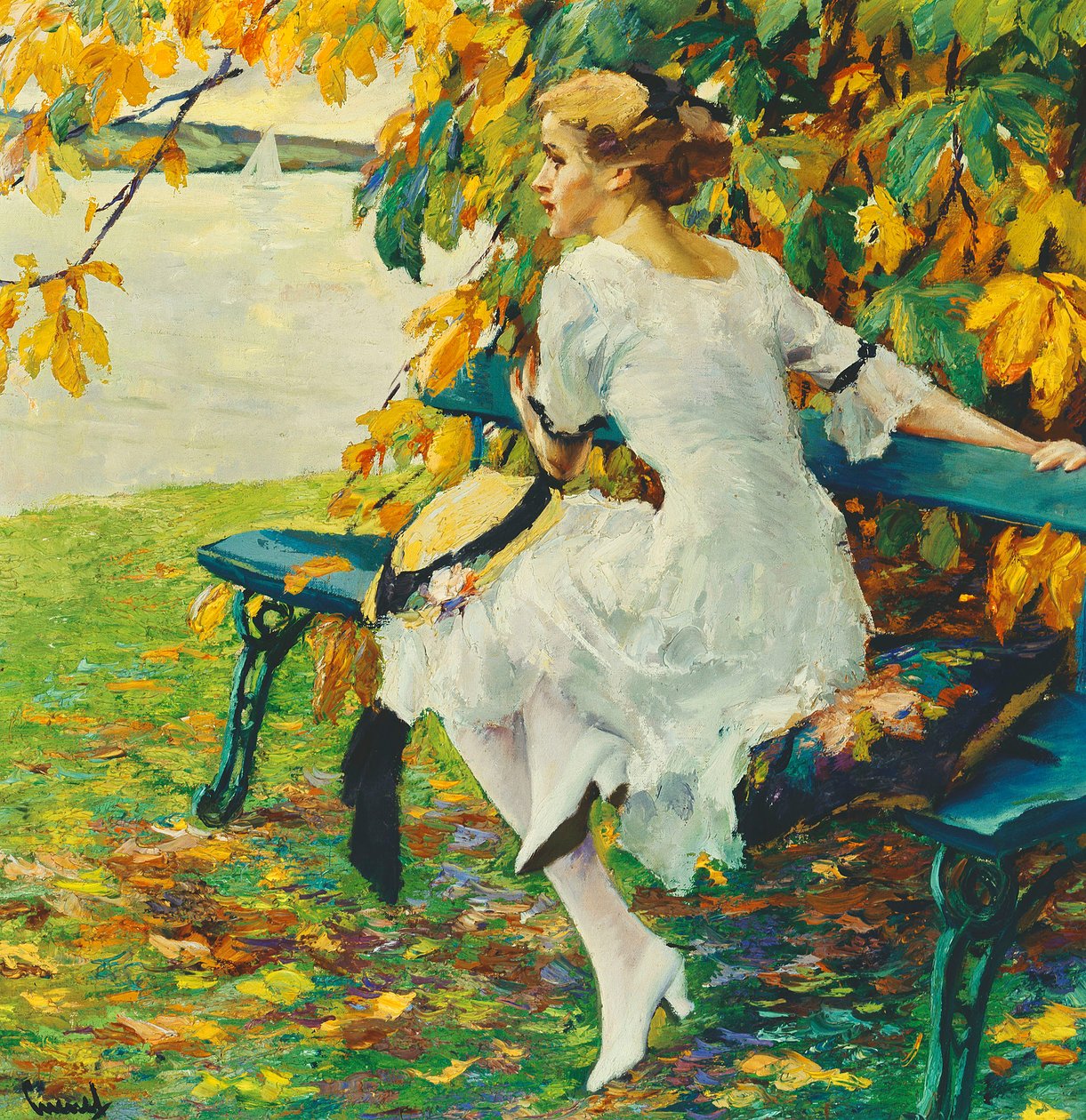 Sulla panchina verde; Auf der Grunen Bank da Edward Cucuel