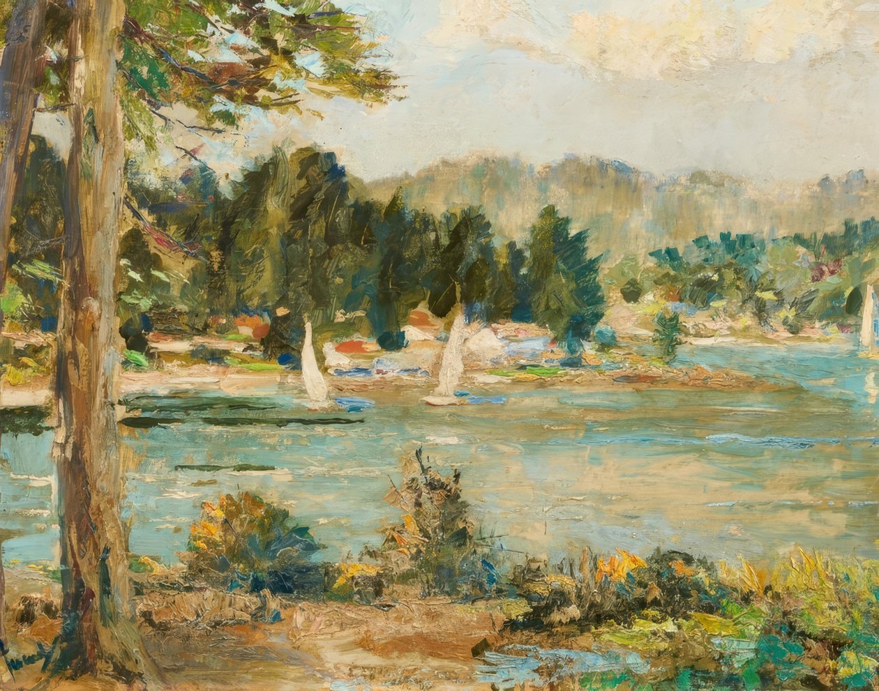 Barche a vela sul lago da Edward Cucuel
