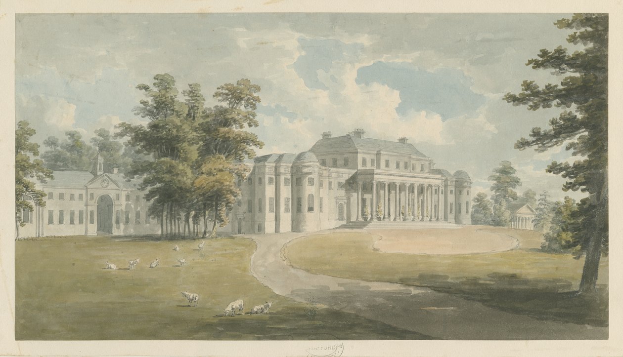 Shugborough Hall: acquerello, nd [?fine XVIII sec.] da Edward Dayes