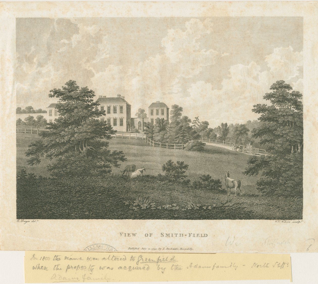 Wolstanton - "Vista di Smith-Field" da Edward Dayes