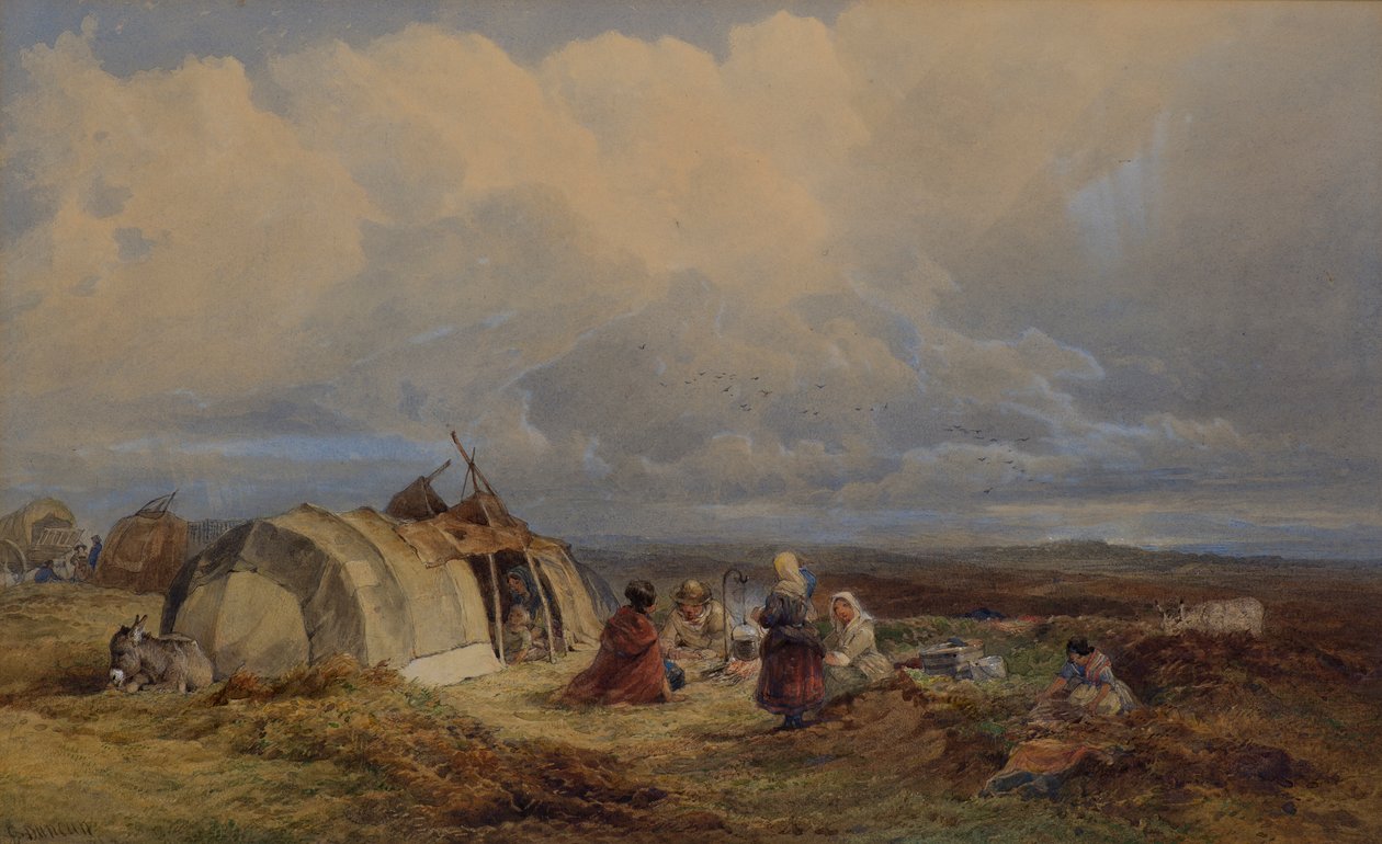 Accampamento di zingari, c.1863 da Edward Duncan