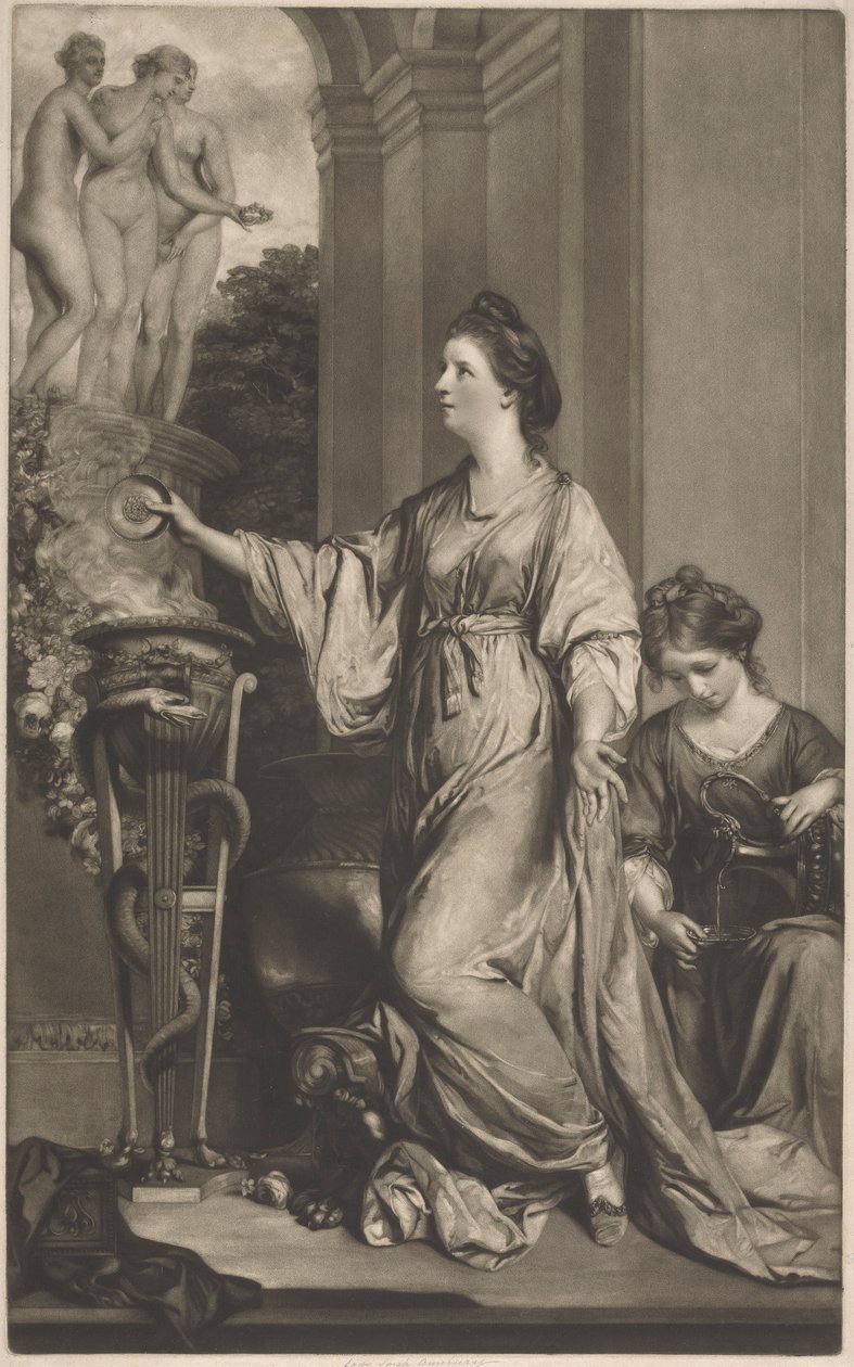 Lady Sarah Bunbury che sacrifica alle Grazie da Edward Fisher
