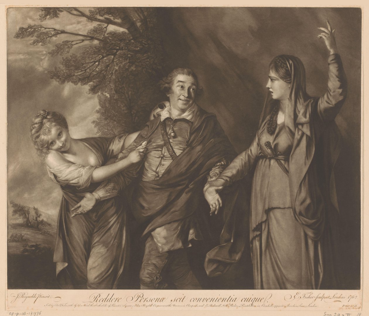 Ritratto di David Garrick tra commedia e tragedia da Edward Fisher