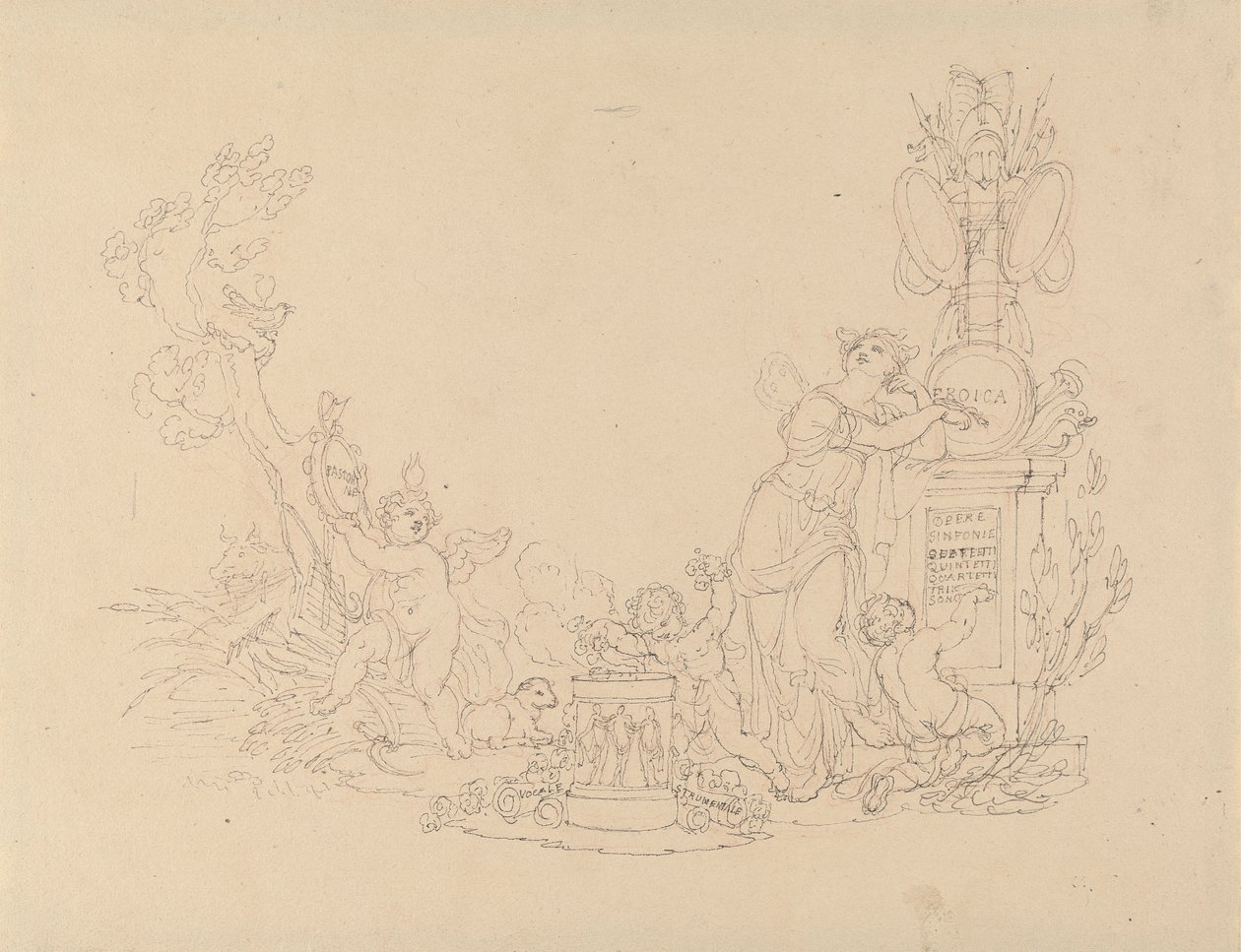 Progetti per illustrazioni delle opere di Beethoven da Edward Francis Burney