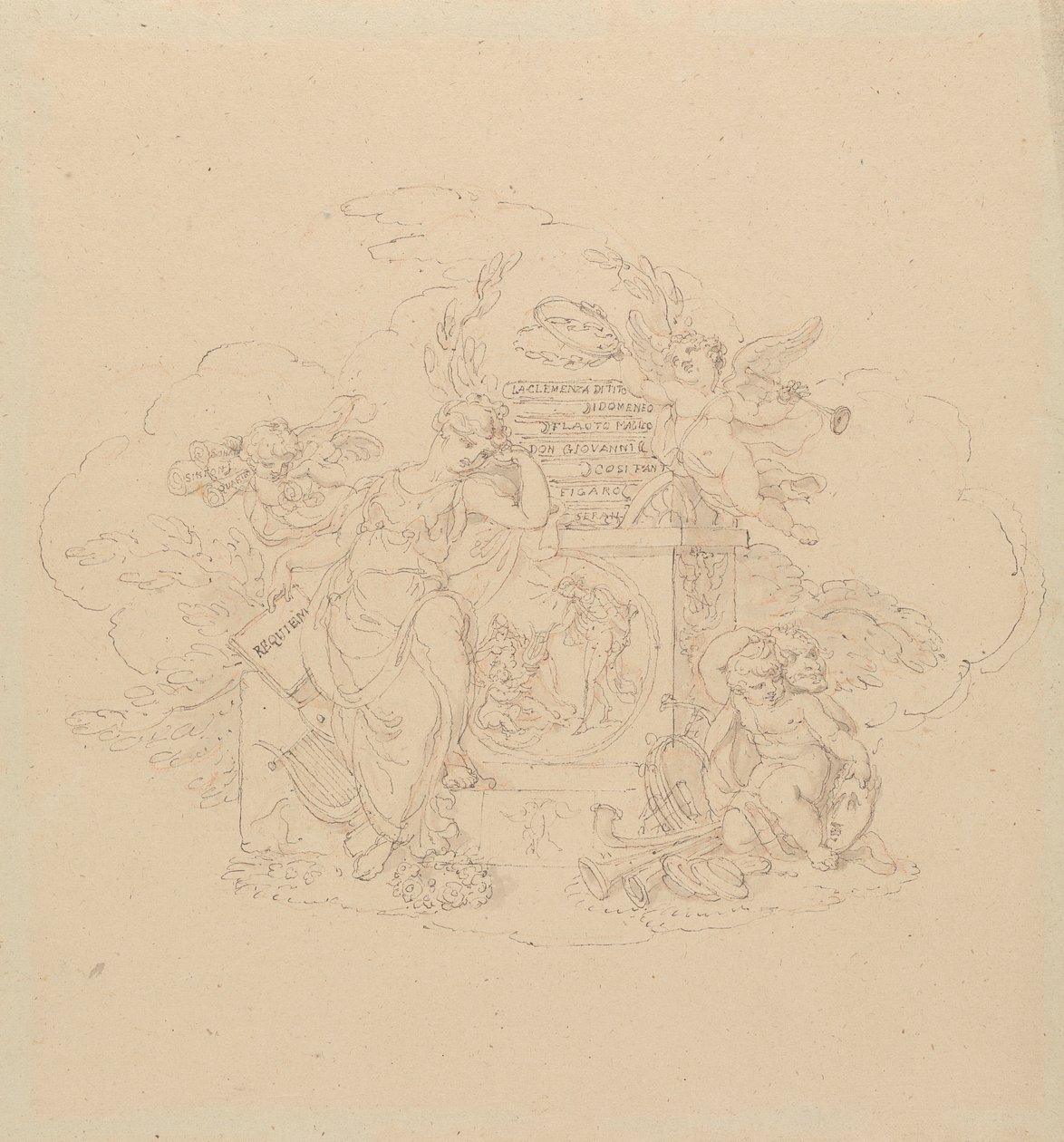 Progetti per illustrazioni delle opere di Mozart da Edward Francis Burney