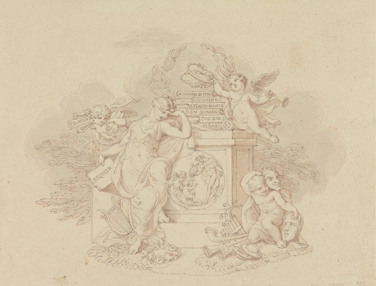 Progetti per illustrazioni delle opere di Mozart da Edward Francis Burney