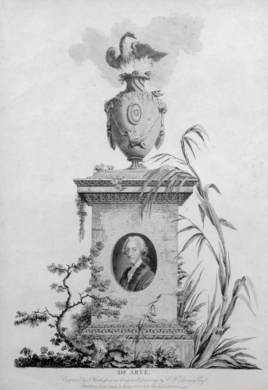 Dr Thomas Augustine Arne (1710-78), inciso da James Heath (1757-1834), 1793 da Edward Francis Burney