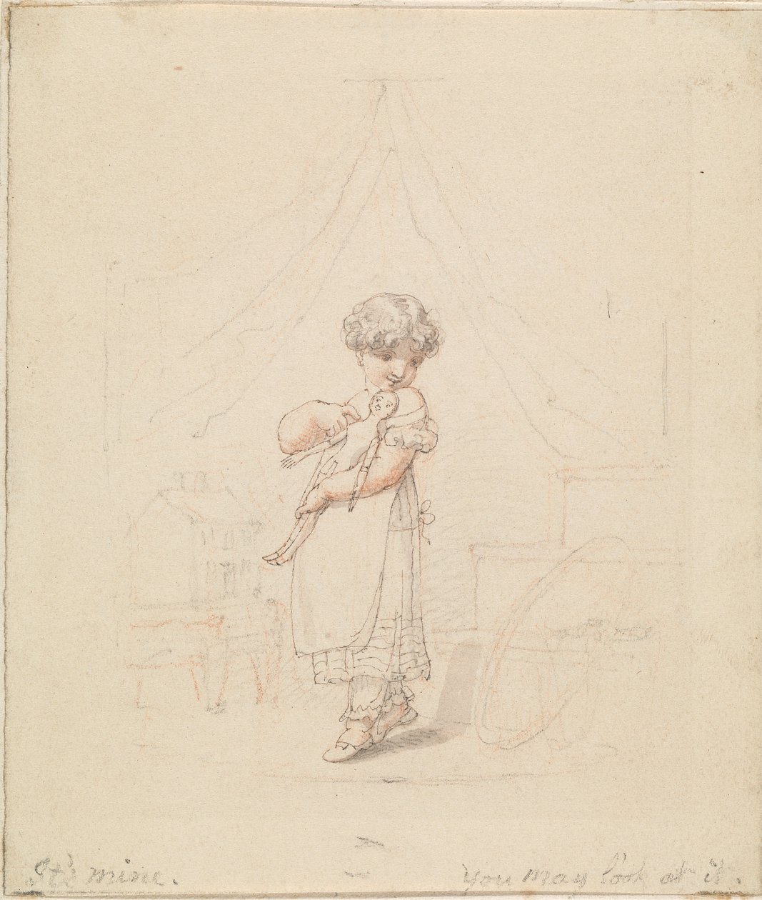 Illustrazione per La Nuova Bambola: È Mia, Puoi Guardarla da Edward Francis Burney