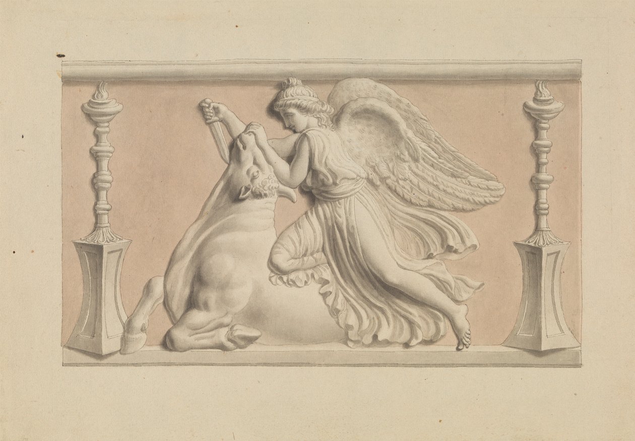 Figura alata che uccide un toro da Edward Francis Burney