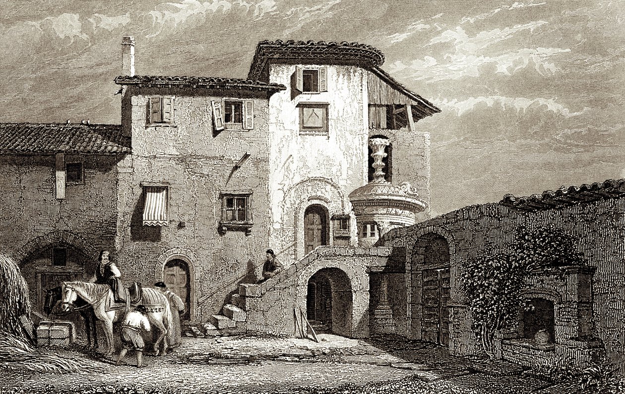 Residenza di Lord Byron 1811 (incisione) da Edward Francis Finden