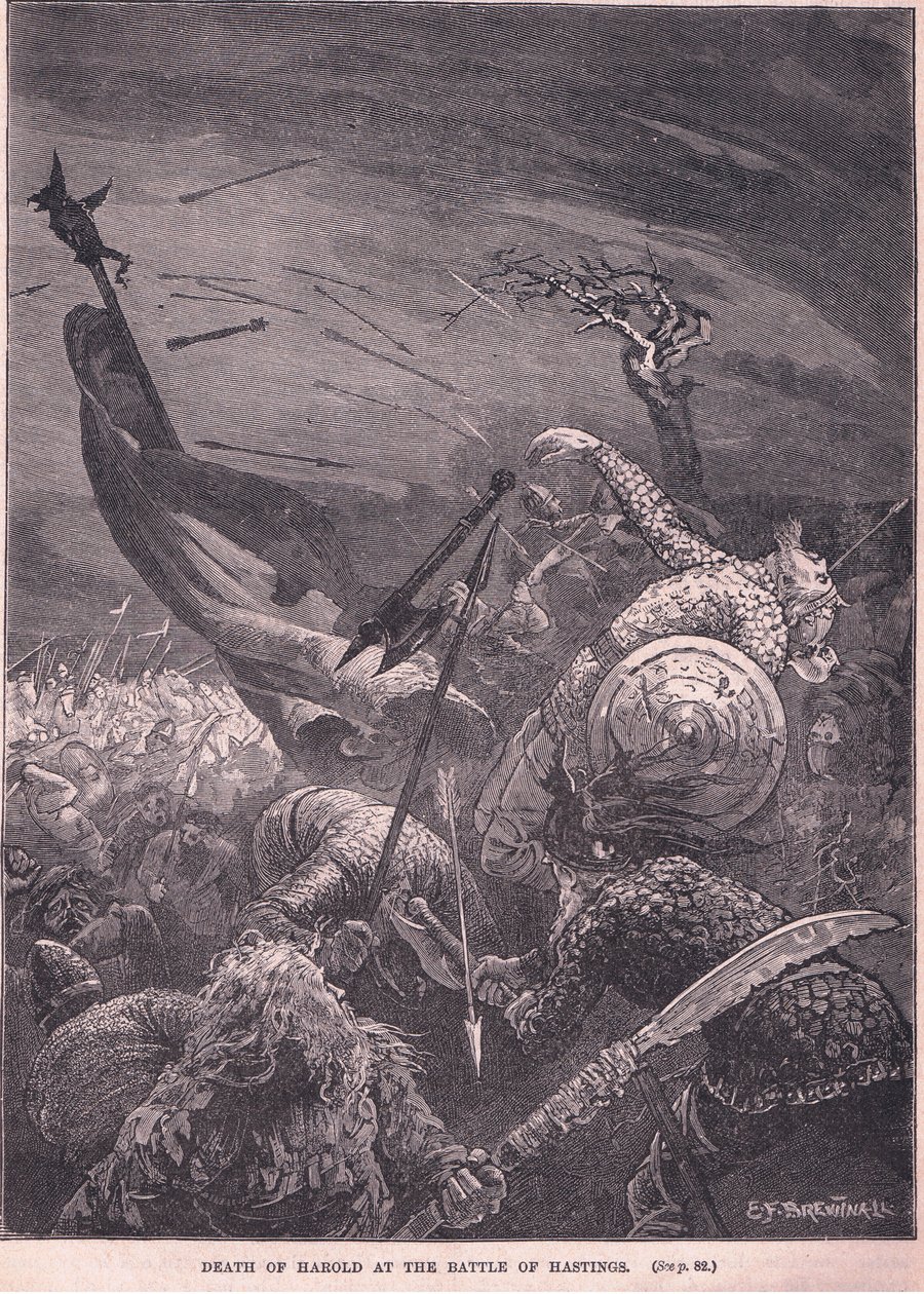 Morte di Harold nella Battaglia di Hastings AD 1066 da Edward Frederick Brewtnall