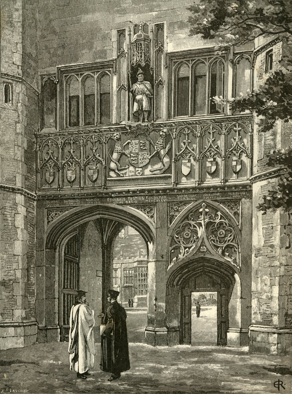 Porta Principale, Trinity College, fine XIX secolo da Edward Gascoin