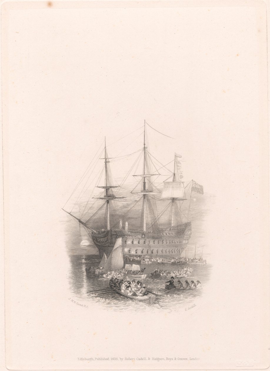 Il Bellerophon, Plymouth Sound da Edward Goodall