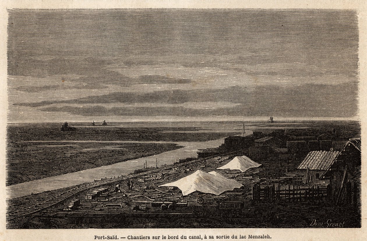 Cantieri navali di Port Said, sul bordo del Canale di Suez, alla sua uscita dal Lago Menzaleh da Edward Grenet