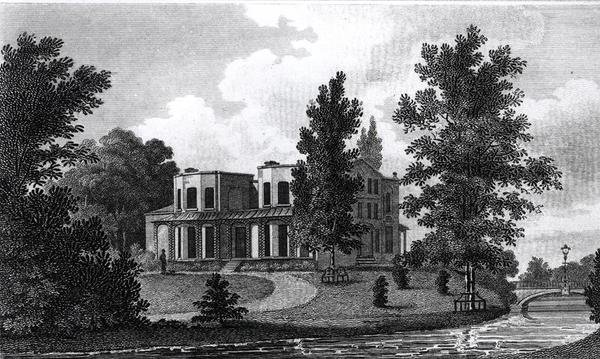 Villa di Lord Nelson a Merton, pubblicata nel 1806 da Edward Gyfford