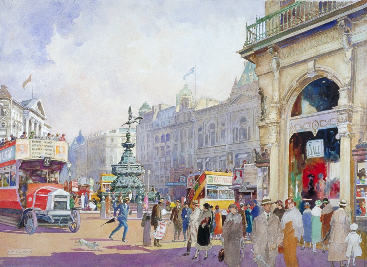 Piccadilly Circus, 1920 da Edward Harry Handley Read