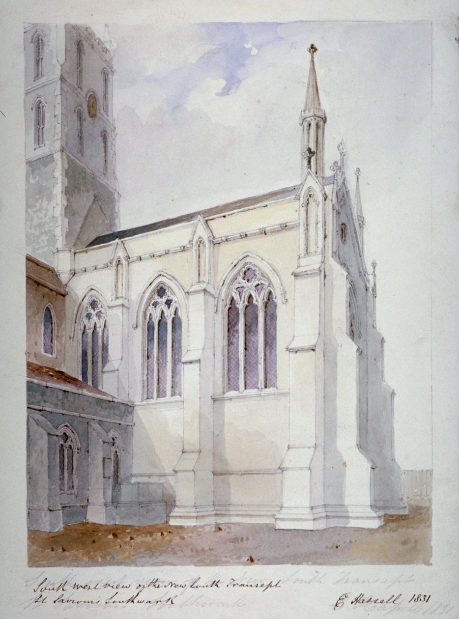 Cattedrale di Southwark, Londra, 1831 da Edward Hassell