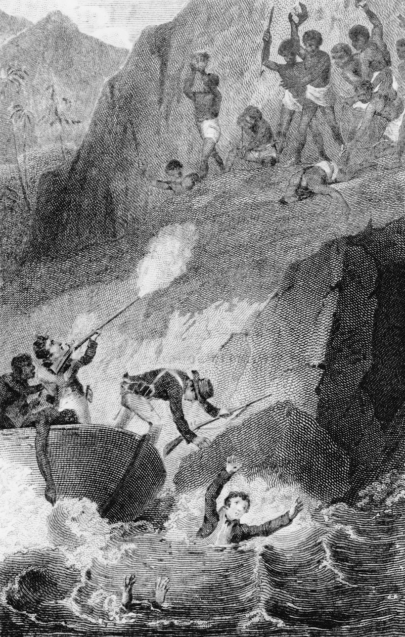 La morte di Mungo Park, 1806 da Edward Henry Corbould