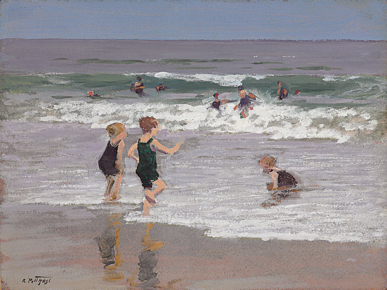 Bambini che giocano nelle onde da Edward Henry Potthast