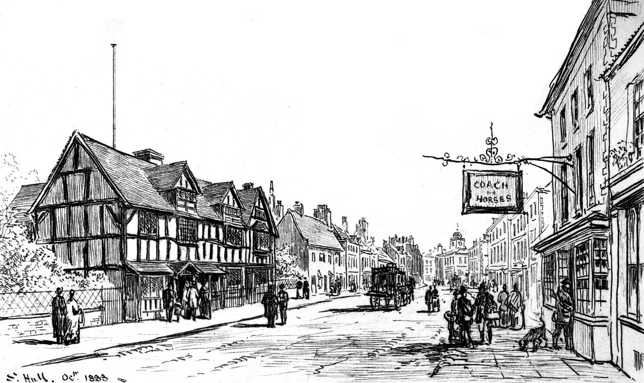 Luogo di nascita di Shakespeare, Stratford-upon-Avon, Warwickshire, 1885 da Edward Hull