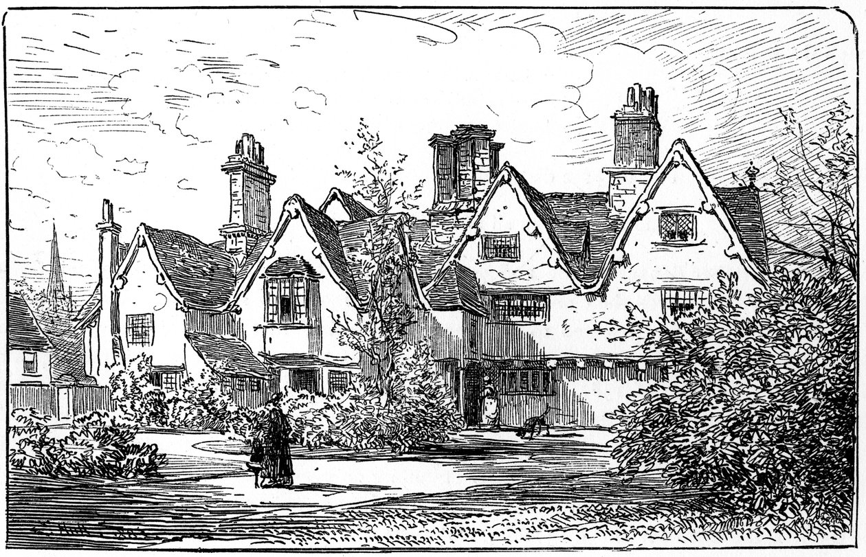 La casa del Dr. John Hall, Stratford-upon-Avon, Warwickshire, 1885 da Edward Hull