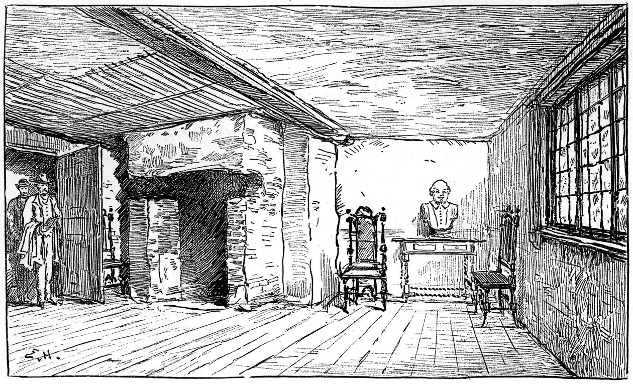 La stanza in cui nacque Shakespeare, Stratford-upon-Avon, Warwickshire, 1885 da Edward Hull