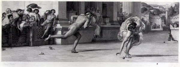 La Corsa di Atalanta, inciso da Jean F. Joubert (1810-84) pub. da The Fine Art Society da Edward John (after) Poynter