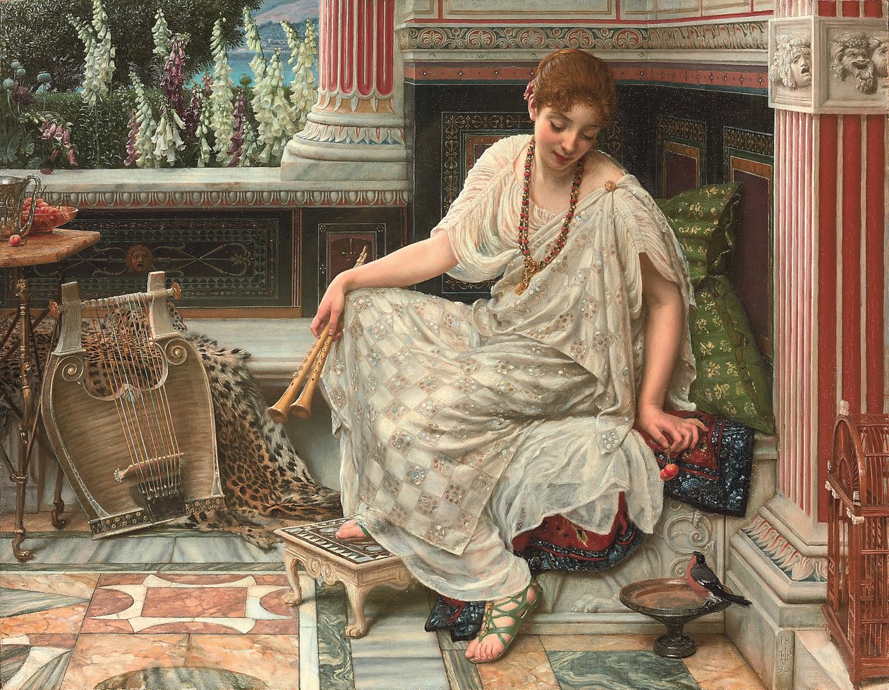 Cloe. Dulcis docta modos et citharae sciens (olio su tela) da Edward John Poynter