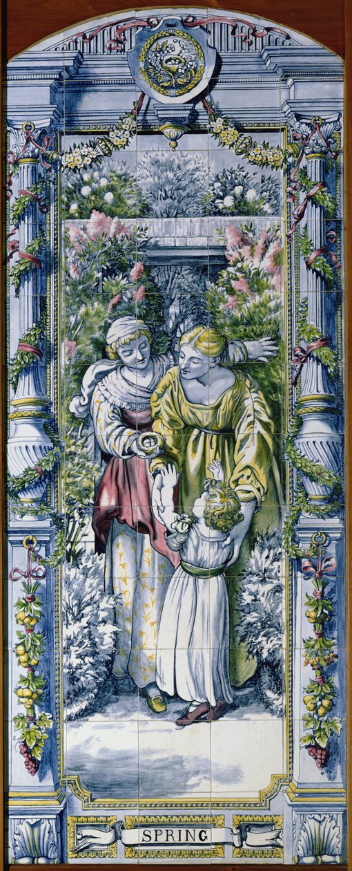 Primavera, da una serie di pannelli di piastrelle, progettati da Sir Edward Poynter e realizzati da Minton, Campbell and Company, per la Cucina Olandese, 1867-8 da Edward John Poynter