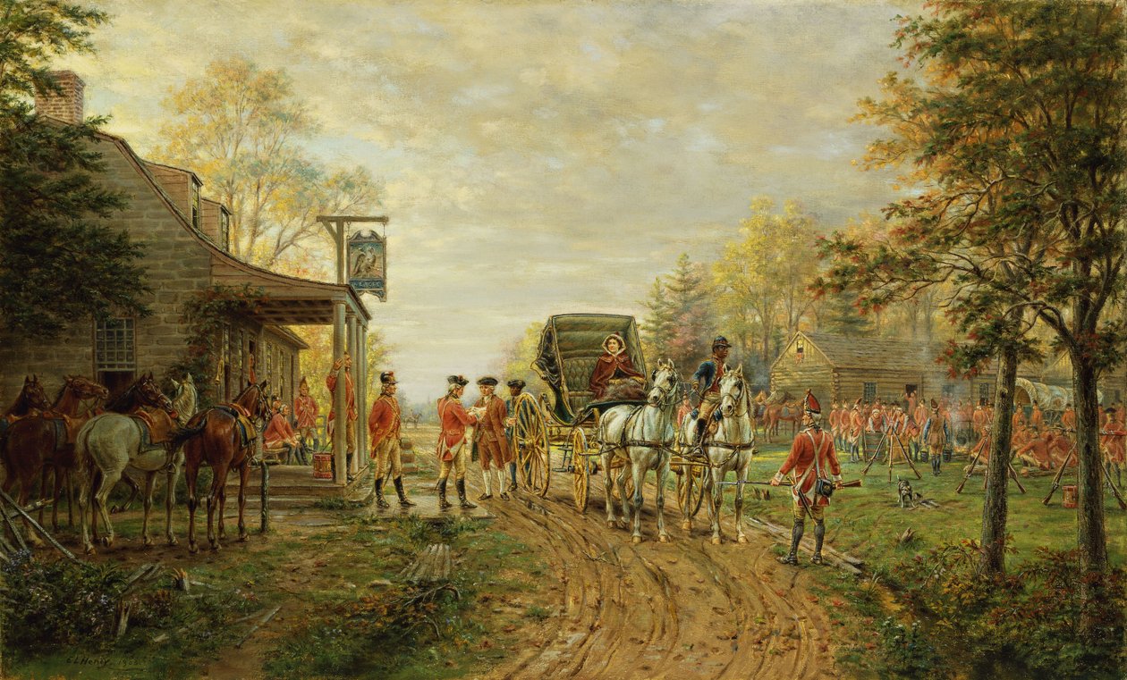 Passando i posti di blocco sulla vecchia strada di Kingsbridge, 1903 da Edward Lamson Henry