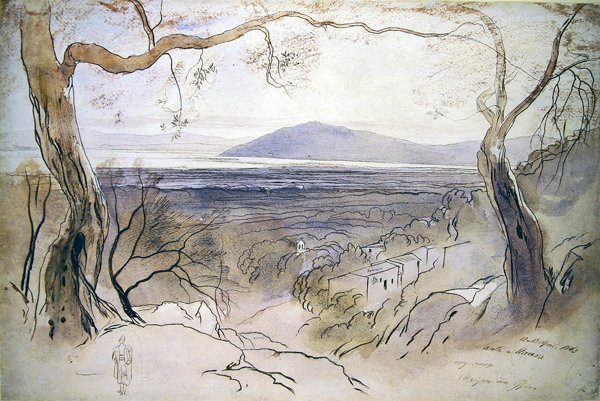 Una vista su Levkas, Isole Ionie da Edward Lear