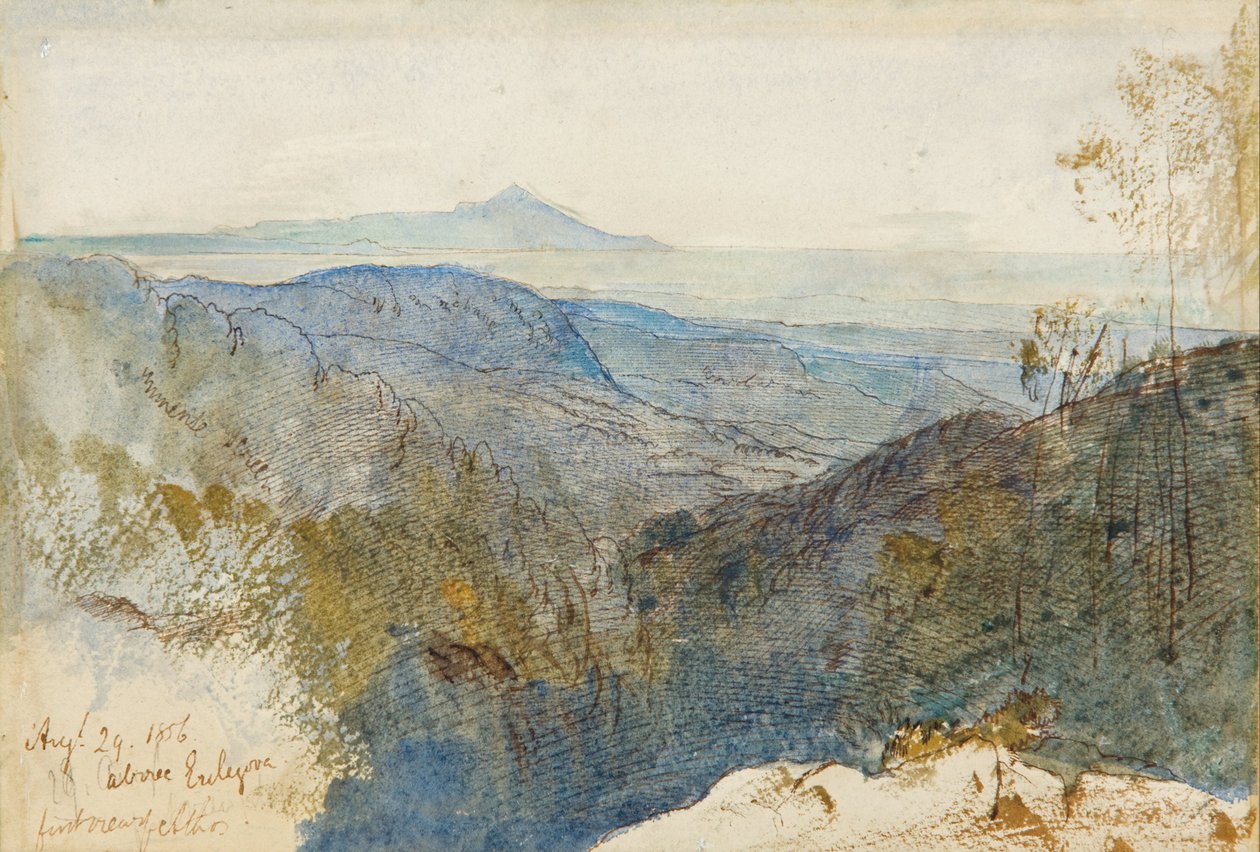 Una vista lontana del Monte Athos da Edward Lear