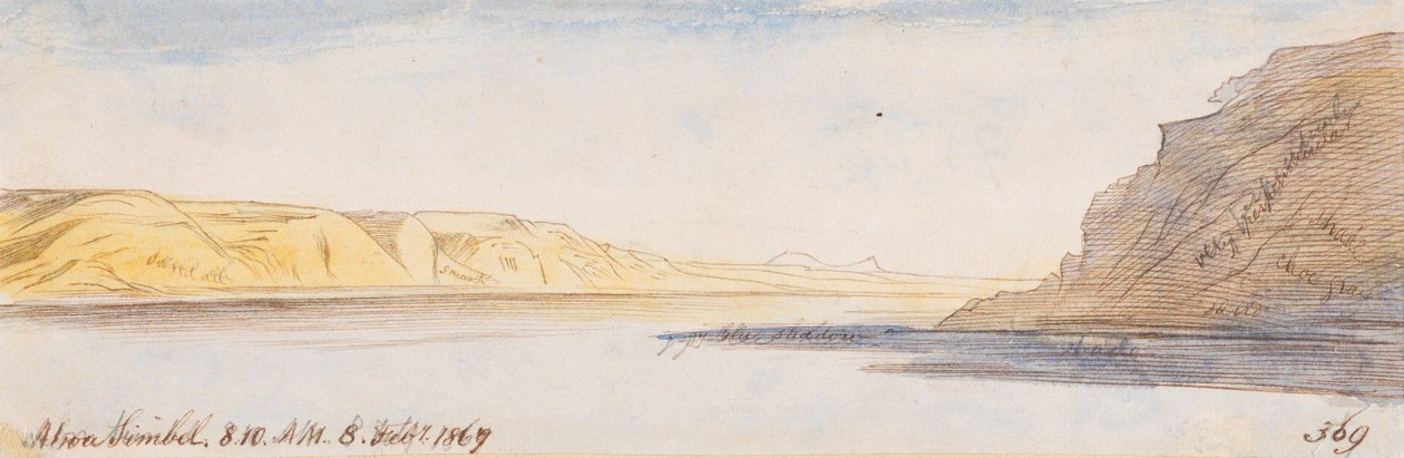 Abou Simbel; ore 8:10 del mattino, 8 febbraio 1867 (369) da Edward Lear