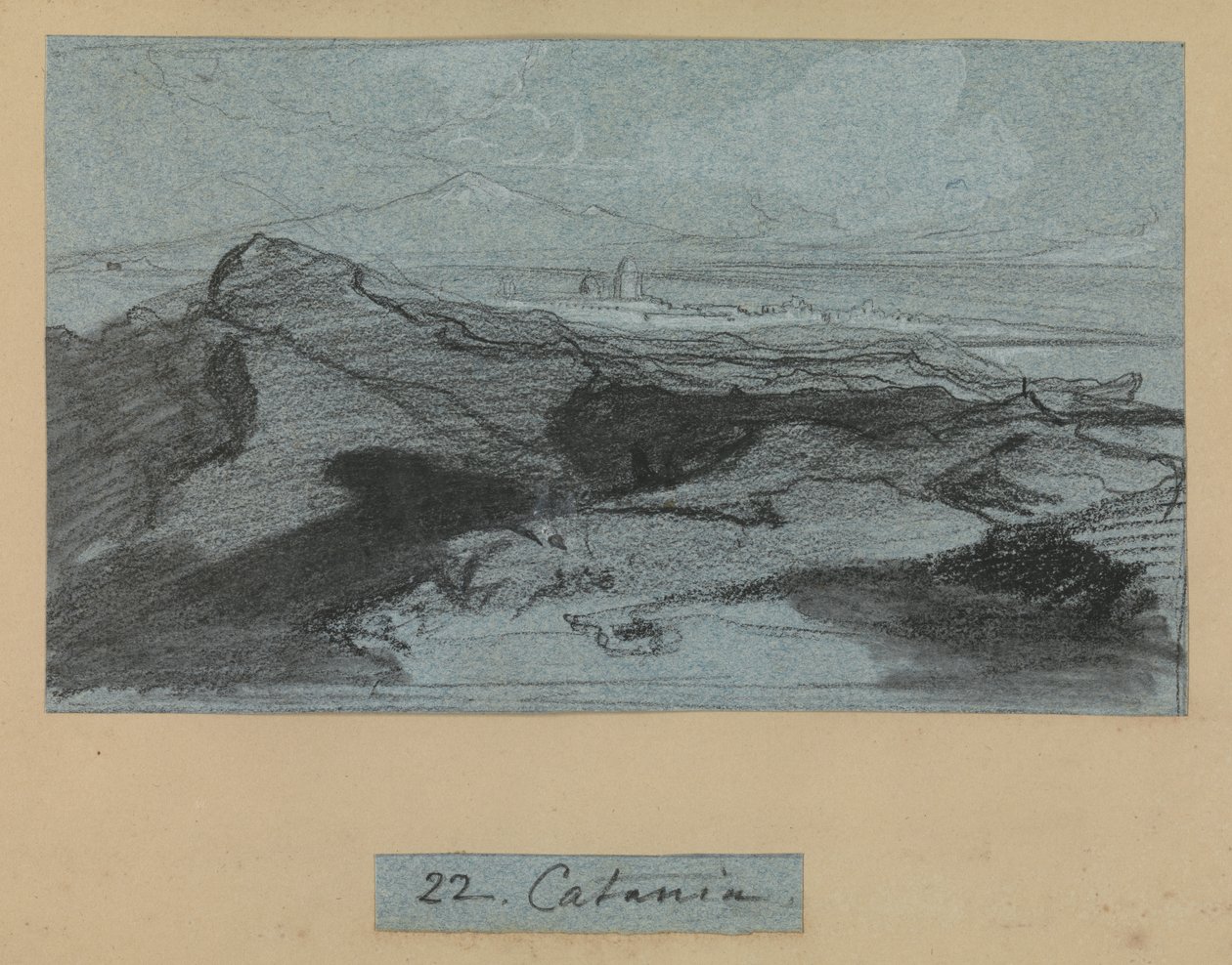Catania, da Vedute della Sicilia da Edward Lear