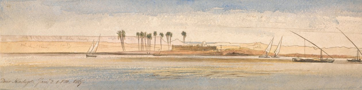 Deir Kadige, ore 13:00, 2 gennaio 1867 da Edward Lear