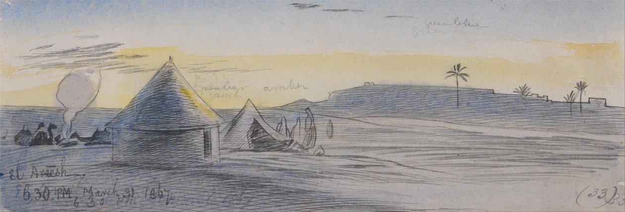 El Areesh, ore 18.30, 31 marzo 1867 (33) da Edward Lear