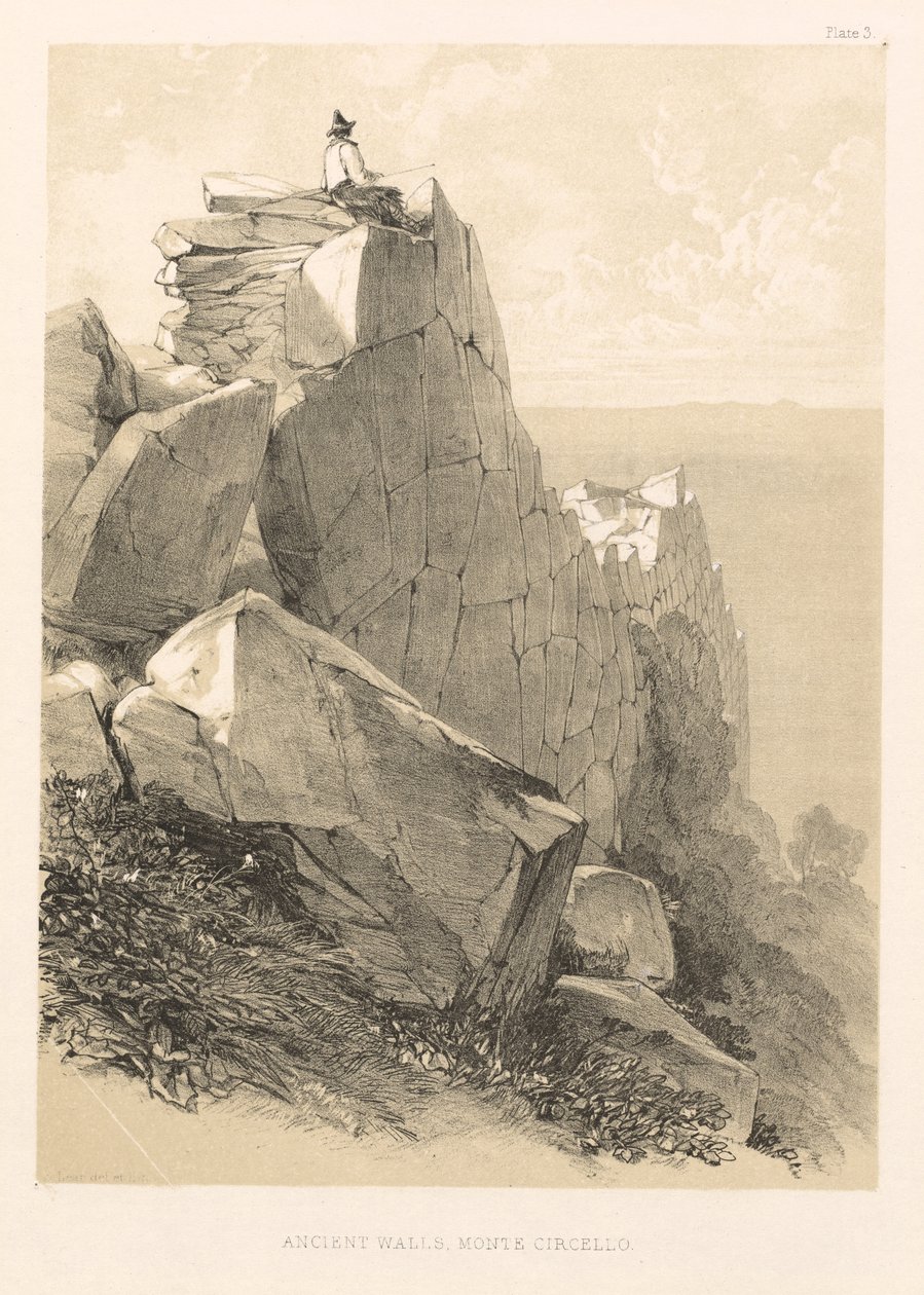 Escursione Illustrata in Italia vol. II: Antiche Mura, Monte Circello da Edward Lear